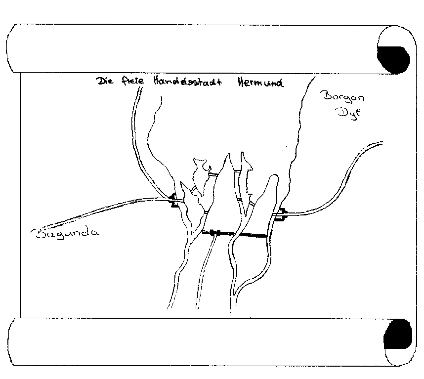 Die freie Handelsstadt Hermund zwischen Bagunda und Borgon Dyl. Zur�ck zur Karcanon-Karte hier klicken