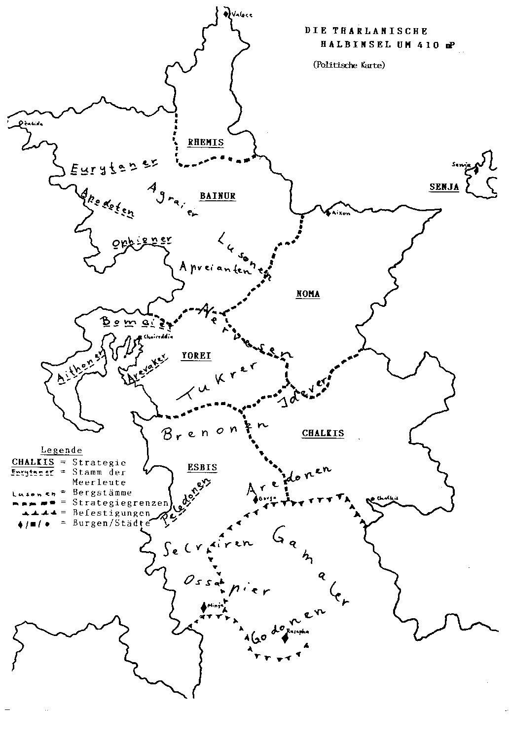 Politische Karte von Tharlan am Gr�nen Meer - Zur�ck zur Karte des Gr�nen Meeres hier klicken