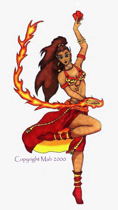 Dieses Bild zeigt Laraia Flammenberg, eine Katary die 423 am Gr�nen Meer wirkte.  Copyright Maryanne Mab English-Betie, Used with Permission
